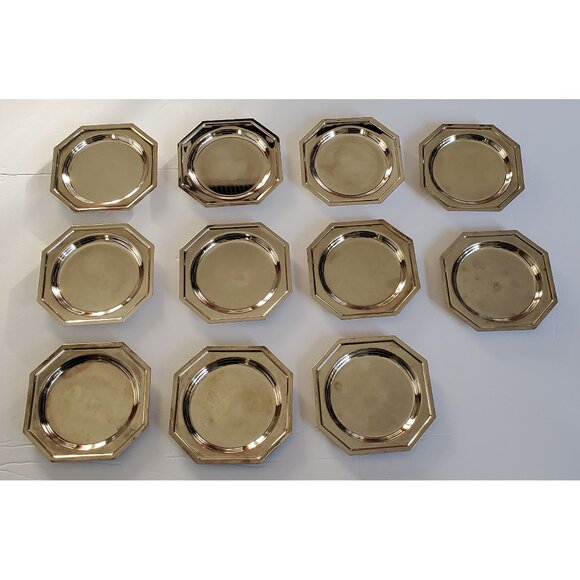 Godinger Silver Octagonal Coasters Set of 11 - Picture 4 of 5